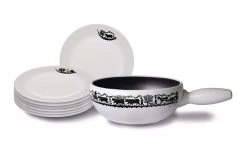 Stöckli Käsefondue-Set Alpaufzug 7 Teile, Weiss - Fondue Set