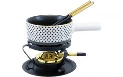 Kadastar Käsefondue-Set Dots 5 Teile, Schwarz - Fondue Set