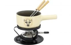 Kadastar Käsefondue-Set Deer E16 5 Teile, Beige/Schwarz - Fondue Set