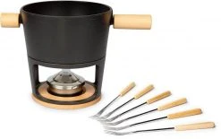 Stöckli Käsefondue-Set Titlis Big 9 Teile, Schwarz - Fondue Set