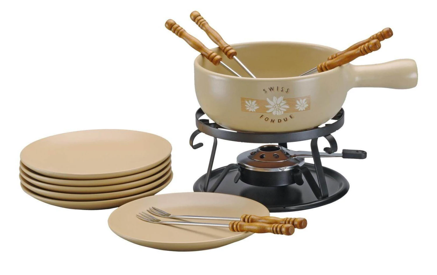 TTM Käsefondue-Set Alpe 15 Teile, Beige/Schwarz - Raclette, Fondue Und Tischgrill 3 TTM Käsefondue-Set Alpe 15 Teile, Beige/Schwarz - Raclette, Fondue Und Tischgrill