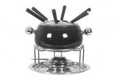 Nouvel Fleischfondue-Set Noir 9 Teile, Schwarz/Silber - Fondue Set