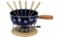 Nouvel Käsefondue-Set Edelweiss 9 Teile, Blau/Schwarz - Fondue Set