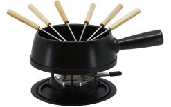 Kadastar Käsefondue-Set Medium Pure 9 Teile, Schwarz - Fondue Set